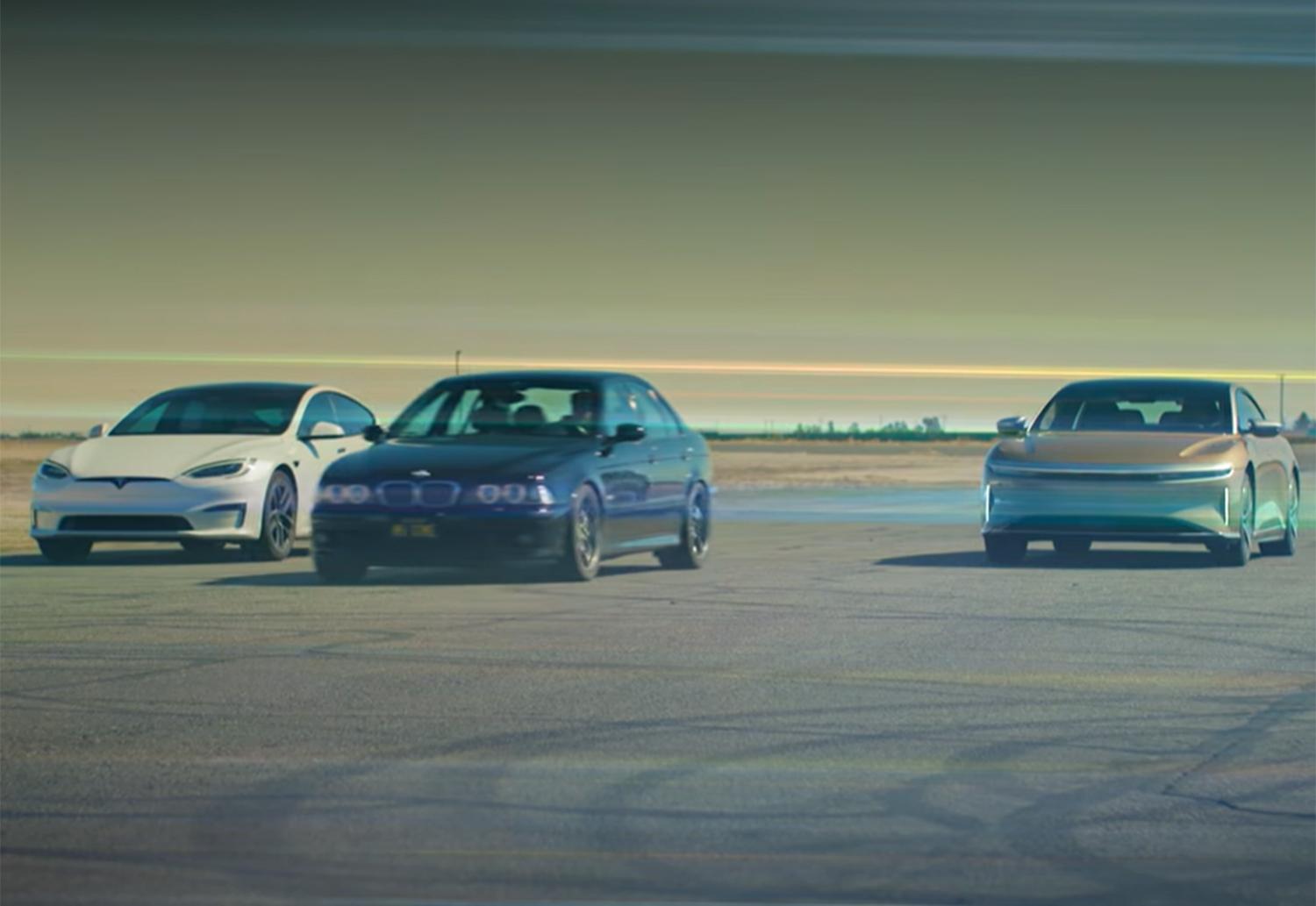 BMW E39 M5 vs Tesla Model S Plaid vs Lucid Air Dream (Видео ...