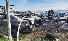 Автоморга край Пловдив се запали