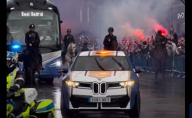 Конна полиция и BMW iX3 пазят автобуса на “Реал Мадрид”