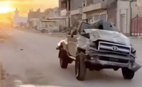 Жестоко смачкан Land Cruiser бе закаран на ход в сервиз (Видео)