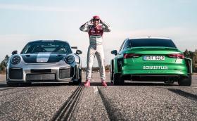 Това електрическо Audi RS 3 е с 1200 коня. Бие Porsche 911 GT2 RS на драг. На заден ход… Видео