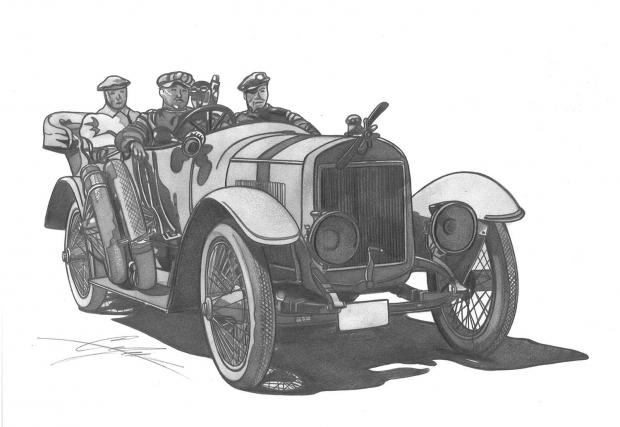 Laurin & Klement RK, 1912-1916. Такава кола е закупена от граф Александър Коловрат, който печели Алпийската надпревара с нея през 1913 и 1914 г.