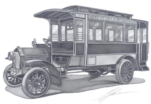 Laurin & Klement HOP, 1907-1913. Първият автобус на компанията, който обслужва линия с дължина 1,6 км и девет спирки.